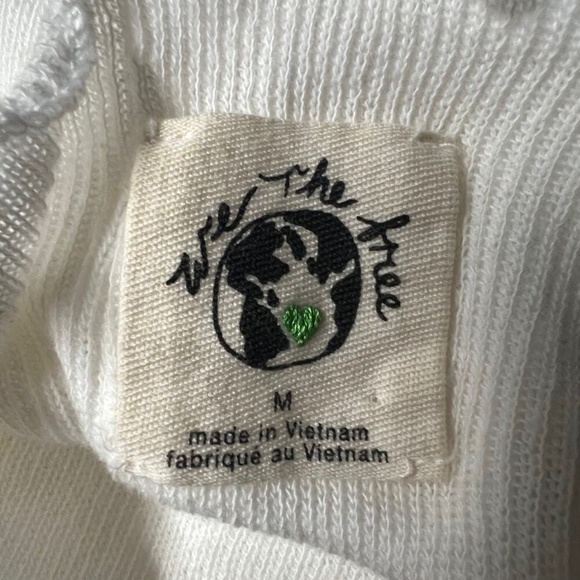 We The Free Full Swing White Lettuce Hem Tunic Size Medium Exposed Seams - Picture 2 of 11